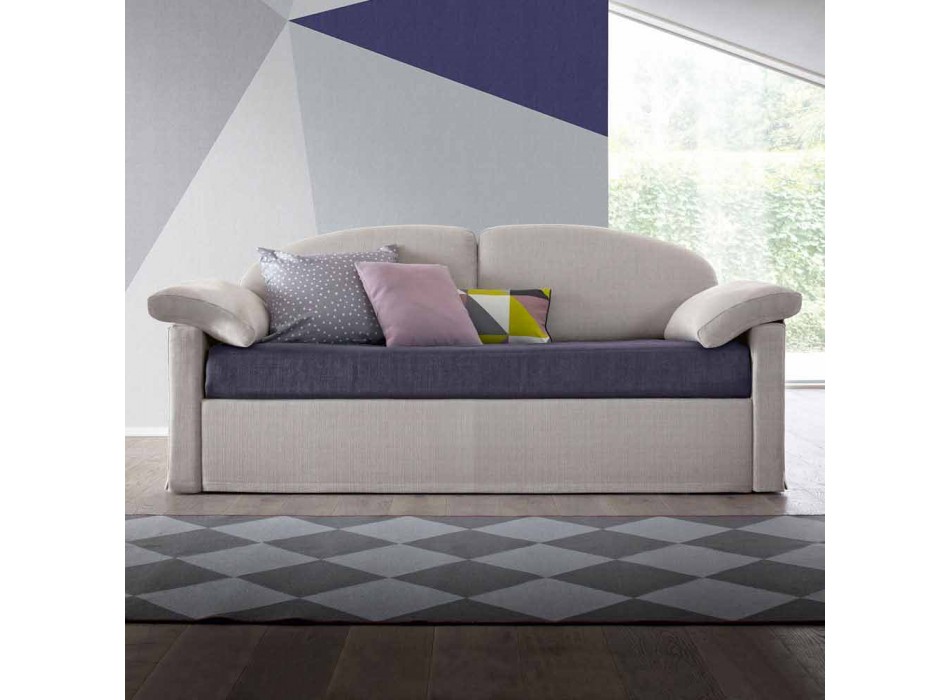 Canapea extensibilă modernă tapițată în țesătură bicoloră Made in Italy - Kayla Viadurini
