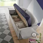 Canapea extensibilă individuală cu container acoperit în țesătură Made in Italy - Kayla Viadurini