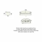 Canapea extensibilă individuală cu container acoperit în țesătură Made in Italy - Kayla Viadurini