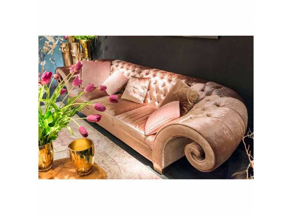 canapea liniară în tesatura matlasate lucrată clasic Baloo Viadurini