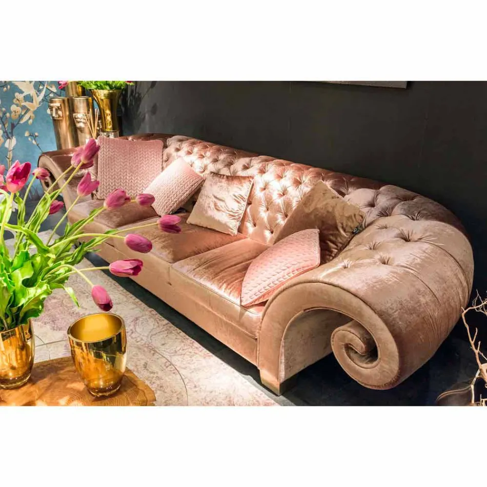 canapea liniară în tesatura matlasate lucrată clasic Baloo Viadurini