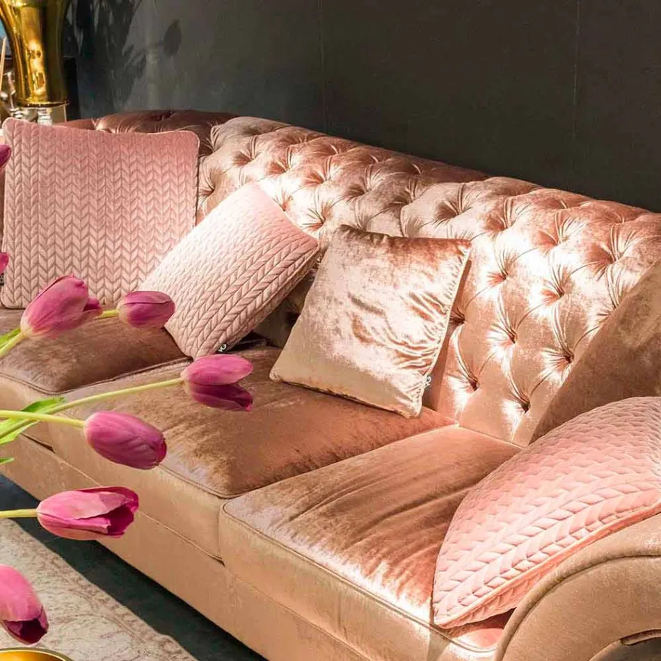 canapea liniară în tesatura matlasate lucrată clasic Baloo Viadurini