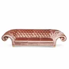 canapea liniară în tesatura matlasate lucrată clasic Baloo Viadurini