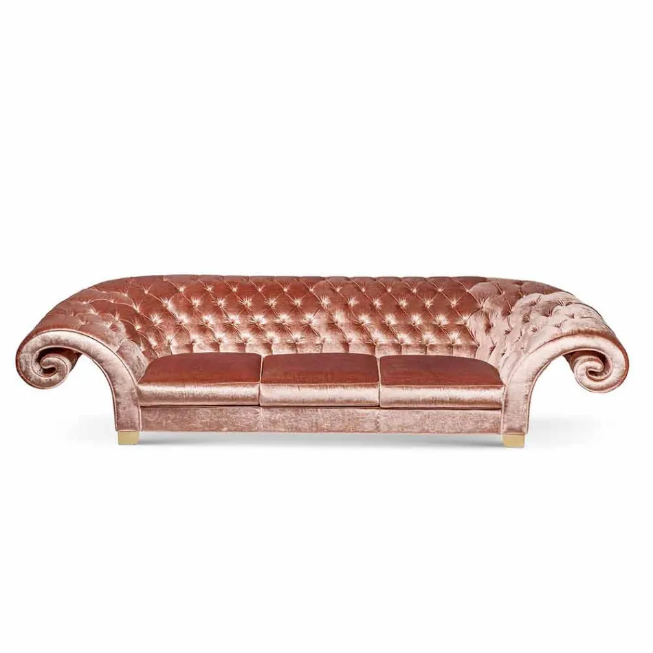 canapea liniară în tesatura matlasate lucrată clasic Baloo Viadurini