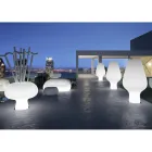 Canapea luminoasă de exterior cu lumină LED din polietilenă Made in Italy - Ervin Viadurini