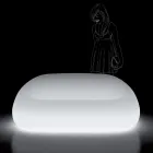 Canapea luminoasă de exterior cu lumină LED din polietilenă Made in Italy - Ervin Viadurini