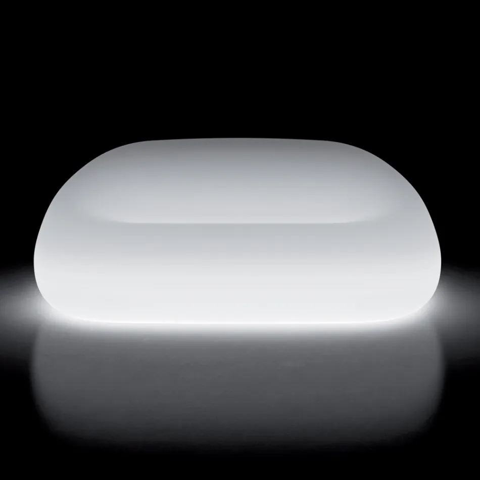 Canapea luminoasă de exterior cu lumină LED din polietilenă Made in Italy - Ervin Viadurini