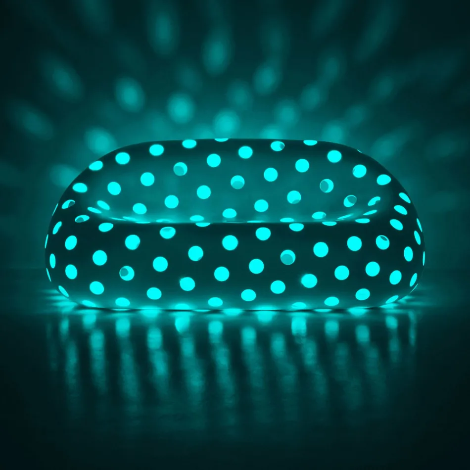 Canapea luminoasă de exterior din polietilenă cu LED Made in Italy - Asso Viadurini