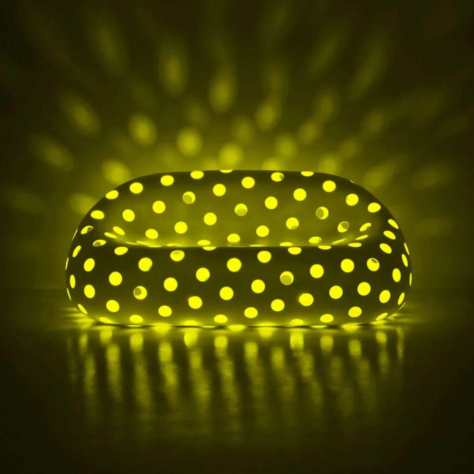 Canapea luminoasă de exterior din polietilenă cu LED Made in Italy - Asso Viadurini