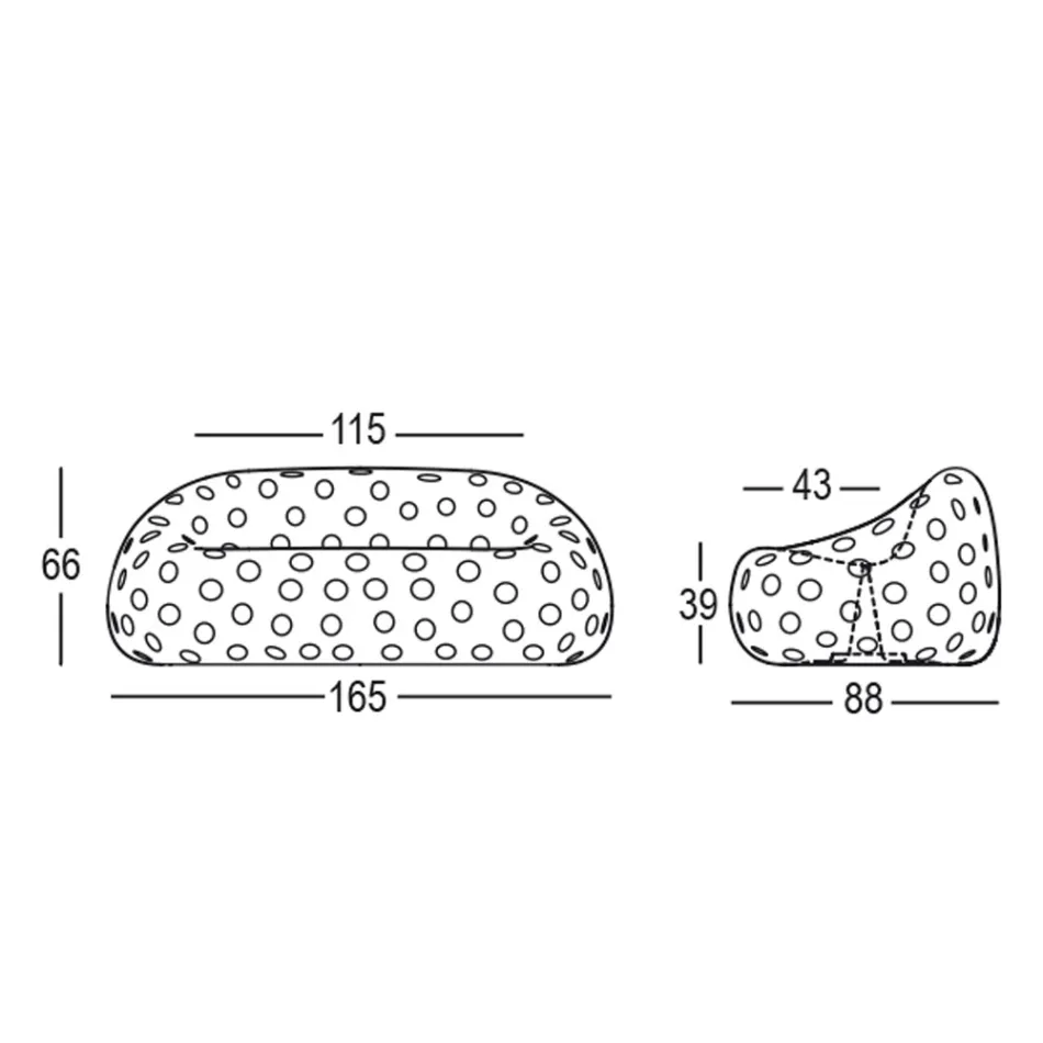 Canapea luminoasă de exterior din polietilenă cu LED Made in Italy - Asso Viadurini