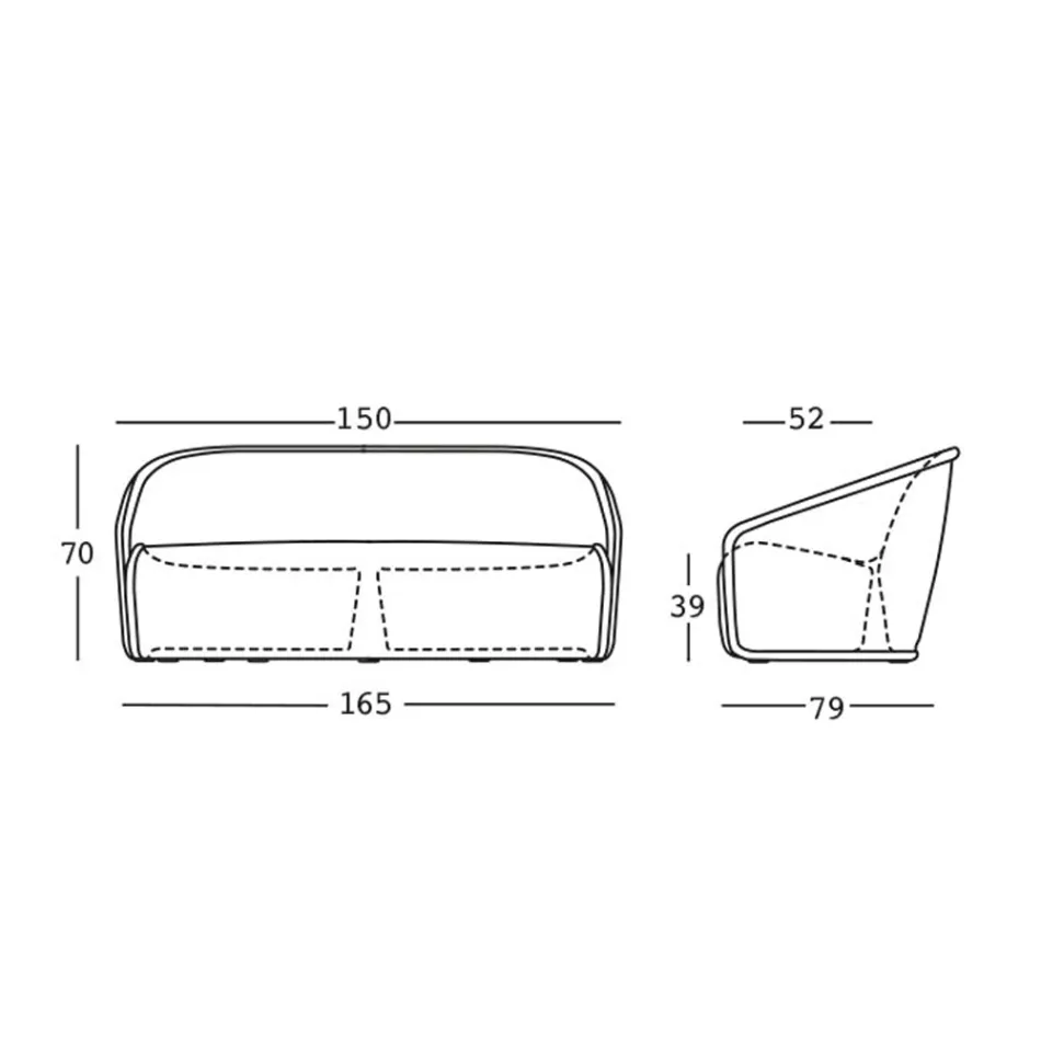 Canapea de grădină luminoasă din polietilenă cu LED Fabricat în Italia - iulie Viadurini