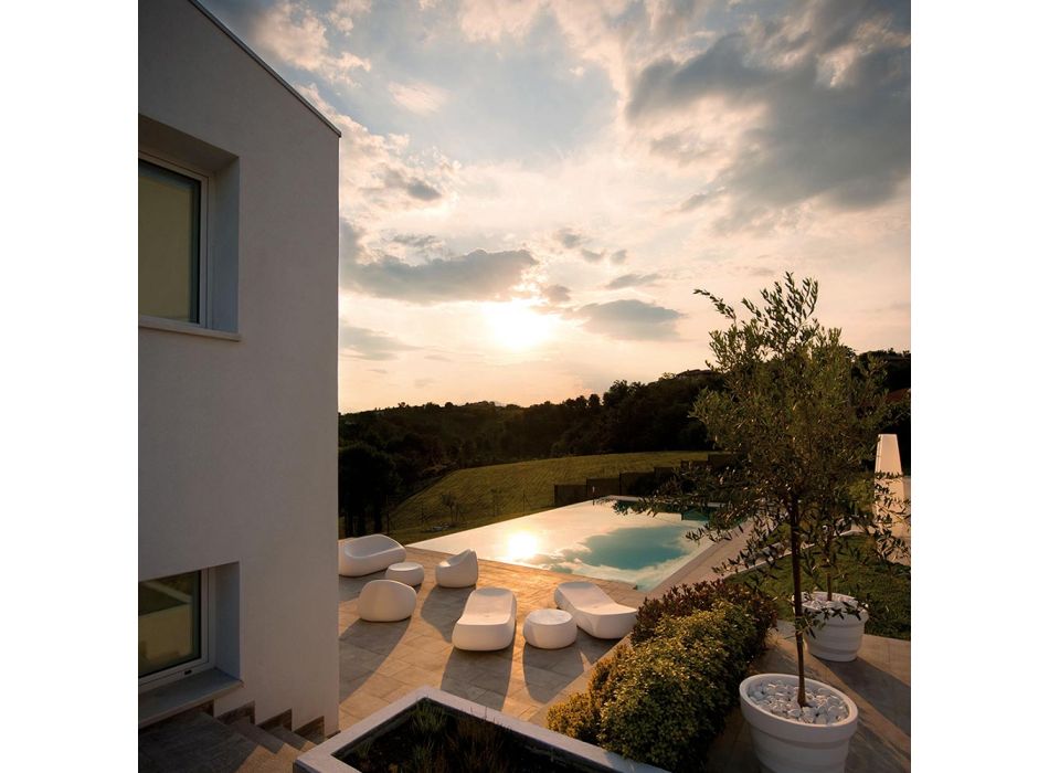 Canapea de exterior modernă din polietilenă de design Made in Italy - Ervin Viadurini