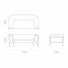 Canapea modernă pentru design detașabil în exterior sau interior Fabricat în Italia - Carmine Viadurini