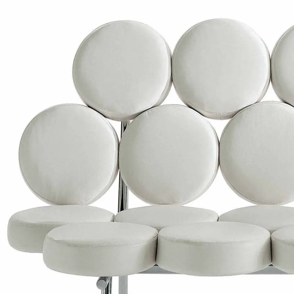 Canapea modernă din piele cu structură din oțel de lux Made in Italy - Arthur Viadurini