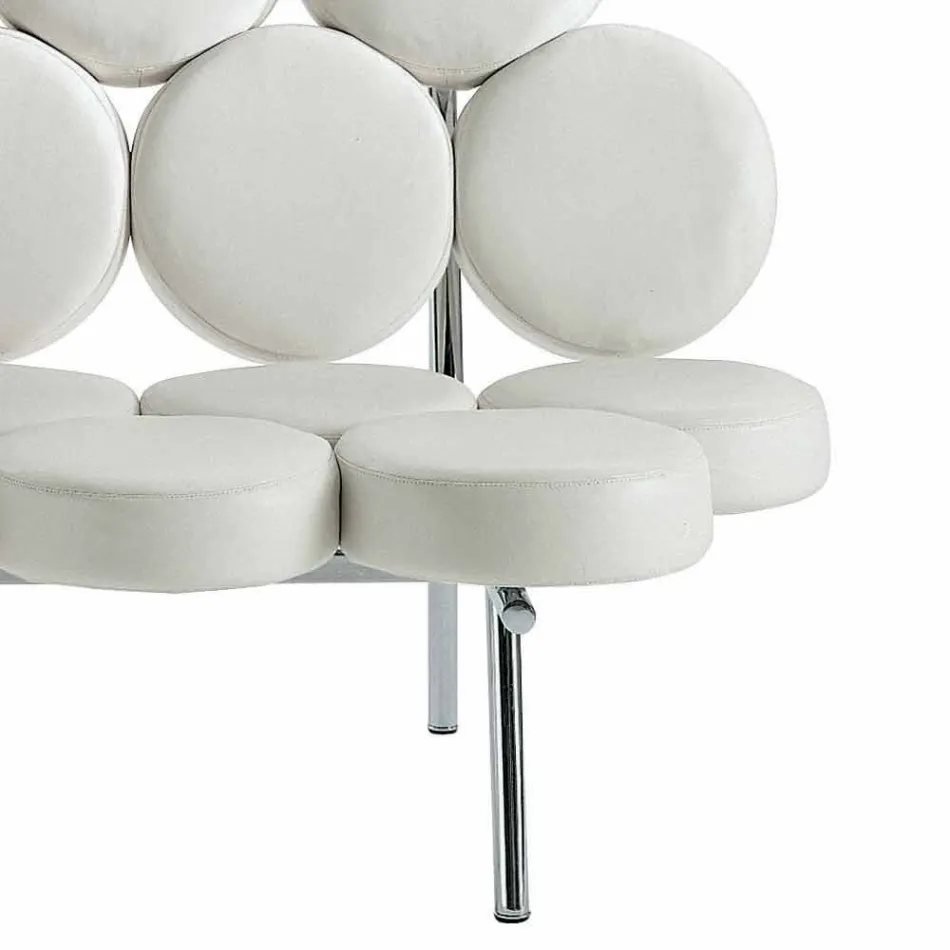 Canapea modernă din piele cu structură din oțel de lux Made in Italy - Arthur Viadurini