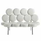 Canapea modernă din piele cu structură din oțel de lux Made in Italy - Arthur Viadurini