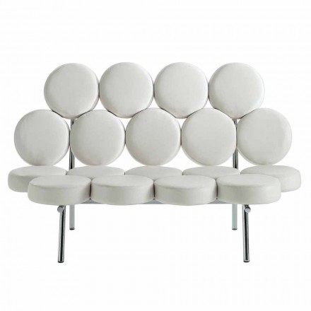 Canapea modernă din piele cu structură din oțel de lux Made in Italy - Arthur Viadurini