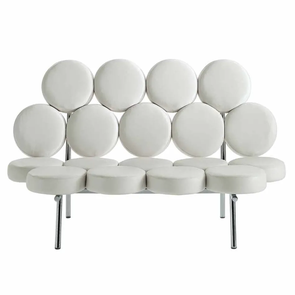 Canapea modernă din piele cu structură din oțel de lux Made in Italy - Arthur Viadurini