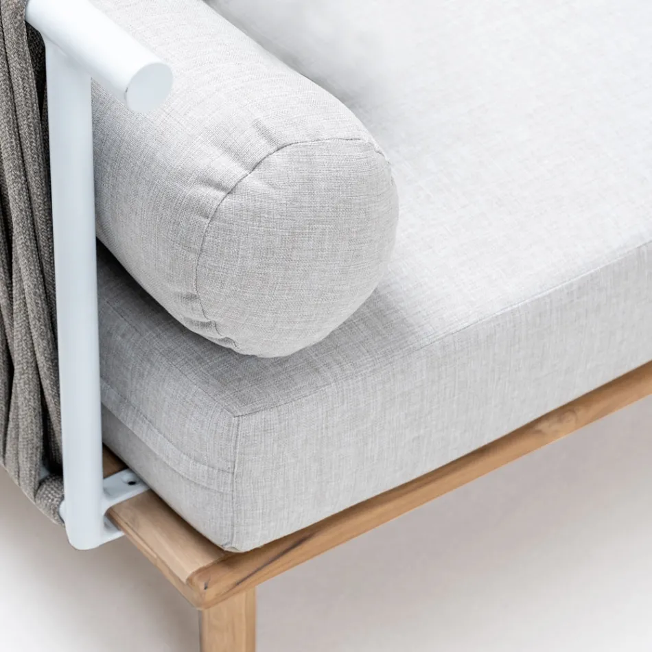 Canapea Modulara de Gradina cu 2 Spatare de Corda - Bellatrix Viadurini