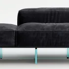 Saphir - Canapea modulară modernă cu bază din sticlă, fabricată în Italia Viadurini