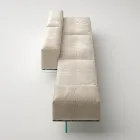 Saphir - Canapea modulară modernă cu bază din sticlă, fabricată în Italia Viadurini
