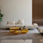 Saphir - Canapea modulară modernă cu bază din sticlă, fabricată în Italia Viadurini