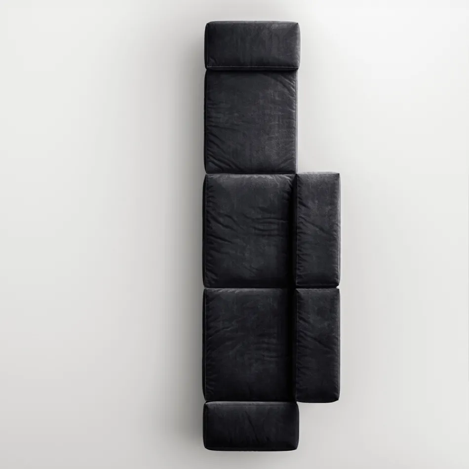 Saphir - Canapea modulară modernă cu bază din sticlă, fabricată în Italia Viadurini