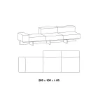 Saphir - Canapea modulară modernă cu bază din sticlă, fabricată în Italia Viadurini