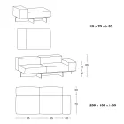 Saphir - Canapea modulară modernă cu bază din sticlă, fabricată în Italia Viadurini