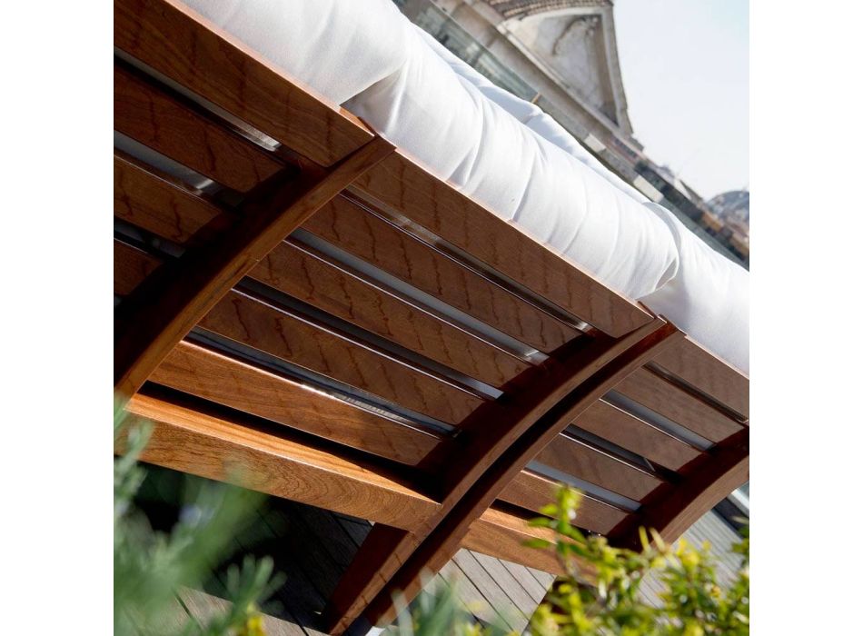 Canapea de exterior cu 2 sau 3 locuri din Mahon Made in Italy cu Perna - Balin Viadurini