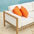 Canapea de exterior 2 sau 3 locuri din Teak cu set de perne inclus Made in Italy - Liberato Viadurini