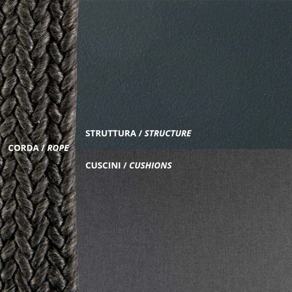 Canapea de exterior din otel Diverse dimensiuni si perne incluse Made in Italy - Bronn Viadurini