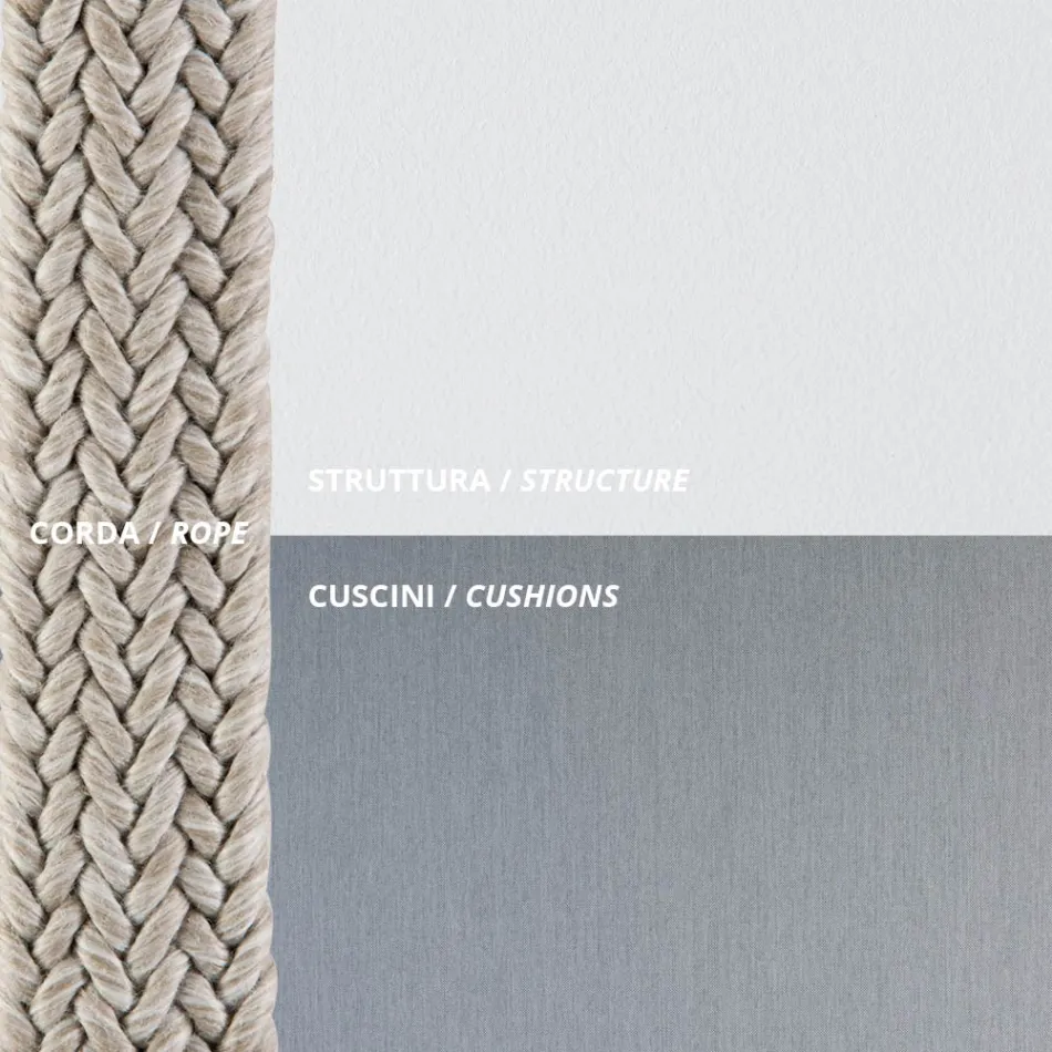 Canapea de exterior din otel Diverse dimensiuni si perne incluse Made in Italy - Bronn Viadurini