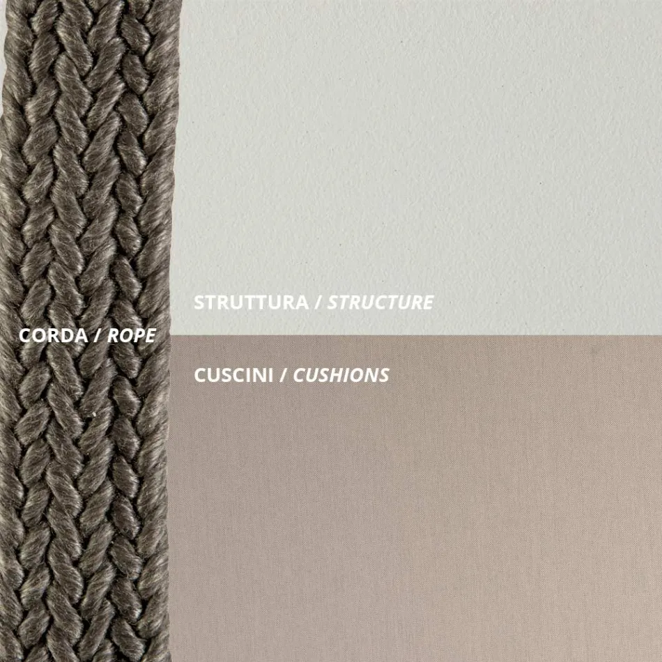 Canapea de exterior din otel Diverse dimensiuni si perne incluse Made in Italy - Bronn Viadurini