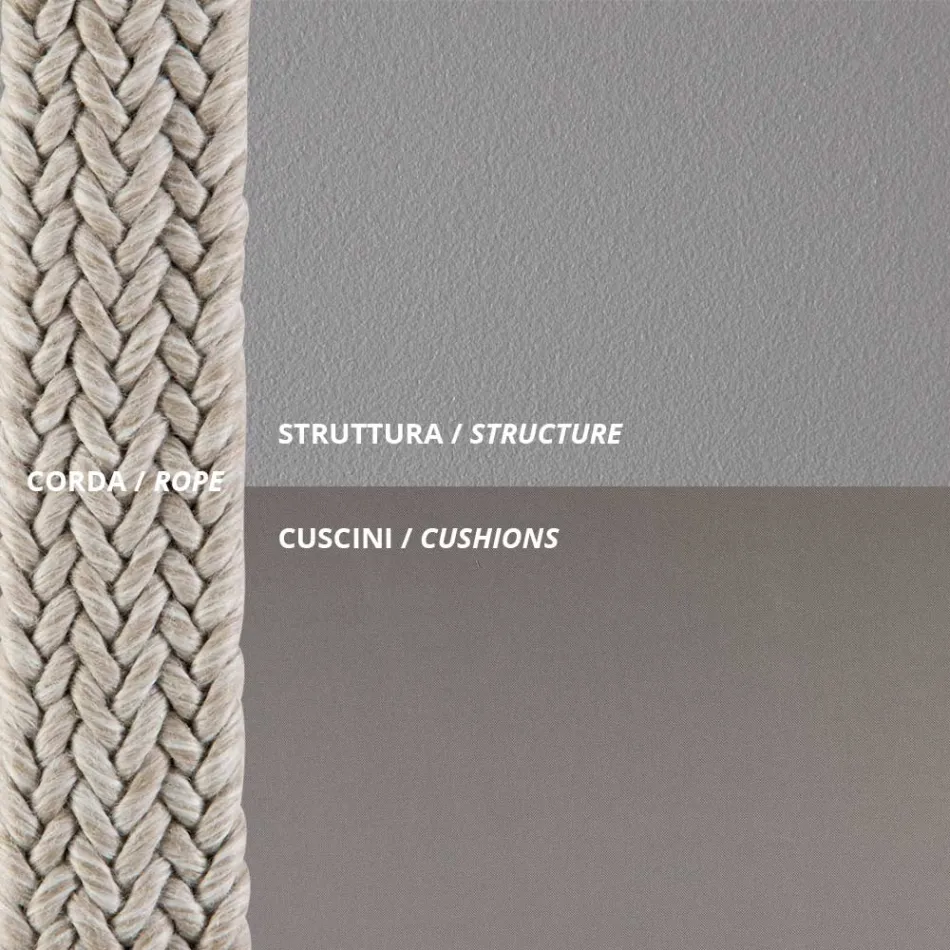 Canapea de exterior din otel Diverse dimensiuni si perne incluse Made in Italy - Bronn Viadurini