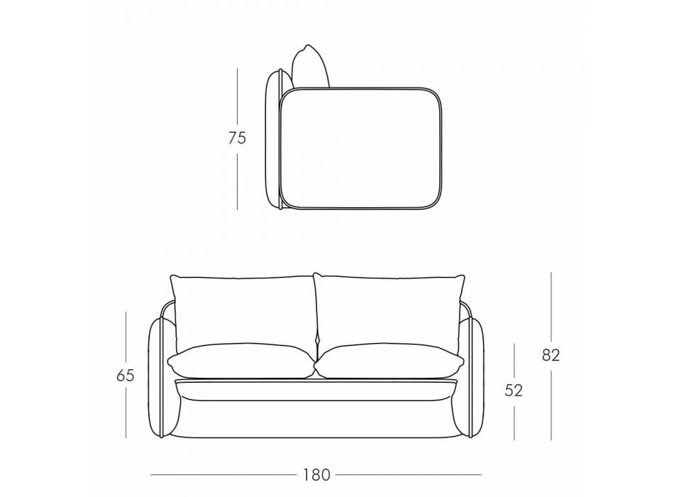 Canapea exterioară 2 locuri din material sau piele - Mara by Slide Viadurini