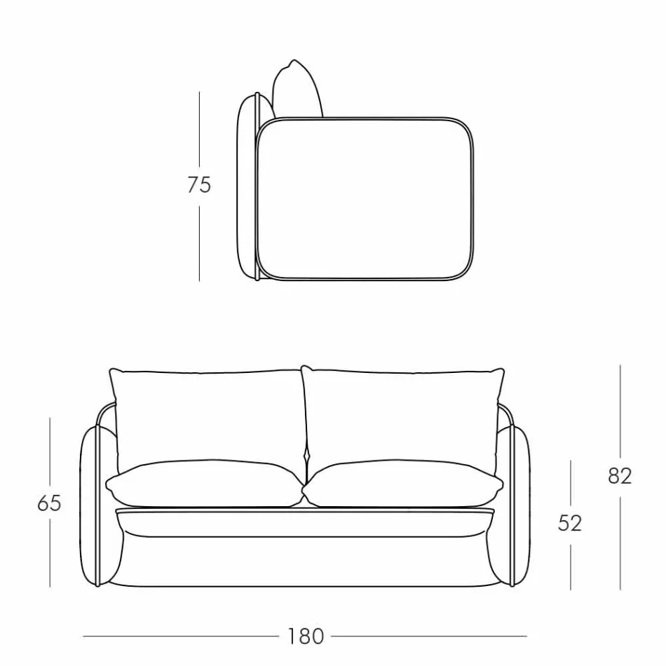 Canapea exterioară 2 locuri din material sau piele - Mara by Slide Viadurini