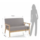 Canapea Din lemn masiv de pin - Xenon Viadurini