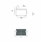 Canapea electrică relaxată cu 2 locuri, 2 scaune electrice Lilia, fabricate în Italia Viadurini
