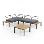 Canapea transformabilă în șezlong cu spătar reglabil și măsuță de cafea - Finir Viadurini