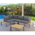 Canapea transformabilă în șezlong cu spătar reglabil și măsuță de cafea - Finir Viadurini