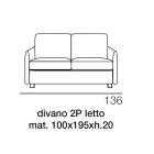 Canapea transformabila in stofa de pat cu 2 sau 3 locuri Made in Italy - Geneviev Viadurini