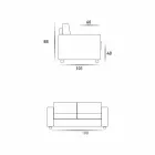 Canapea cu trei locuri de design modern din piele ecologică / țesătură fabricată în Italia Mora Viadurini