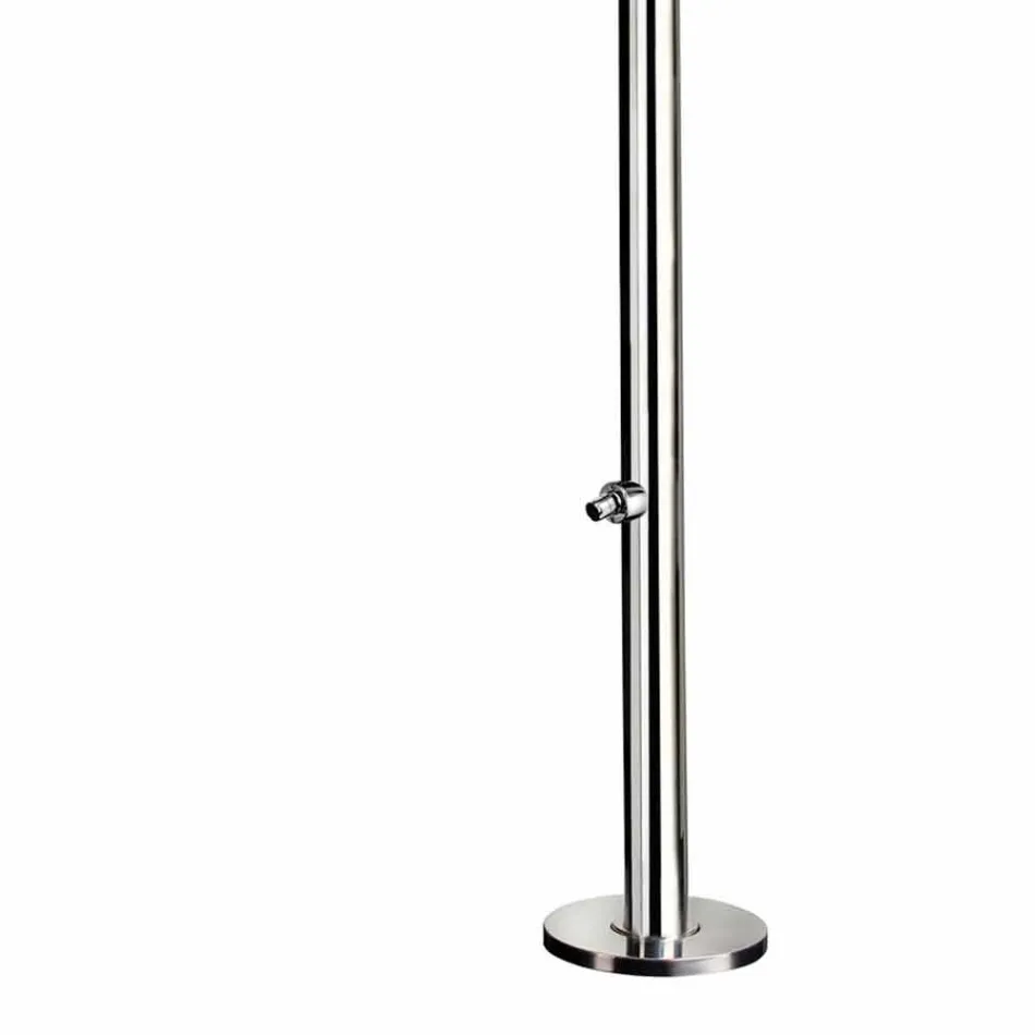 Duș exterior din oțel inoxidabil cromat cu mașină de spălat picioare Fabricat în Italia - Modeo Viadurini