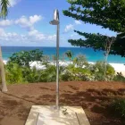 Duș de grădină din oțel inoxidabil cromat cu spălare pentru picioare Fabricat în Italia - Marlen Viadurini