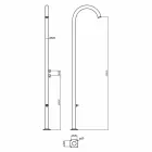 Duș de grădină din oțel inoxidabil cromat cu spălare pentru picioare Fabricat în Italia - Marlen Viadurini