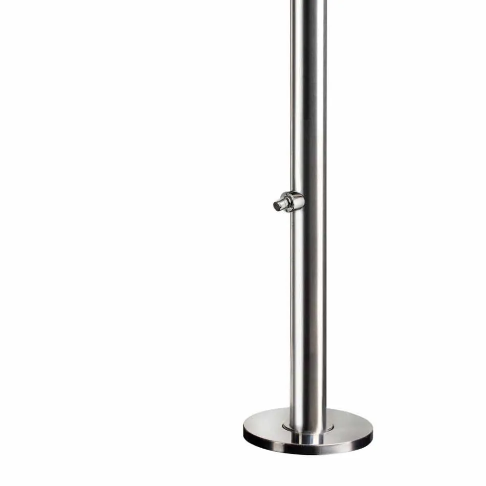 Duș de grădină din oțel inoxidabil cromat cu spălare pentru picioare Fabricat în Italia - Marlen Viadurini