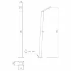 Duș de grădină solar din oțel cu jet de cascadă Fabricat în Italia - Werner Viadurini