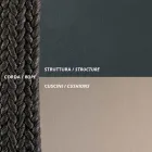 Scaun balansoar cu 2 locuri din metal si sfoara cu sezut din stofa Made in Italy - Mari Viadurini