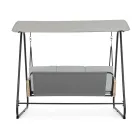 Leagăn exterior cu 3 locuri din oțel și cotiere din polirattan - Settle Viadurini